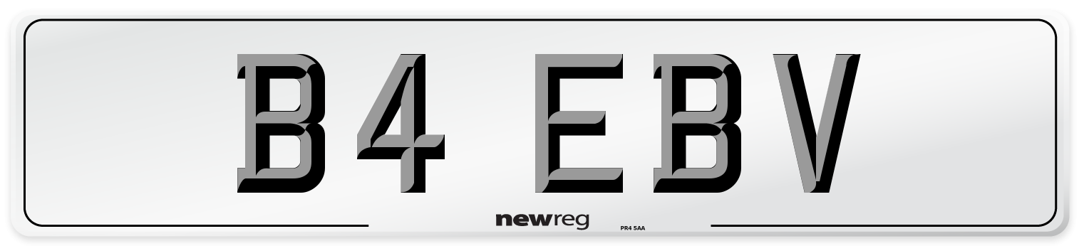 B4 EBV Number Plate from New Reg